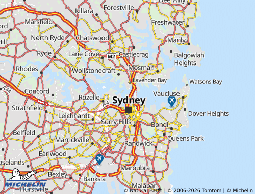 Mapa MICHELIN Millers Point - ViaMichelin