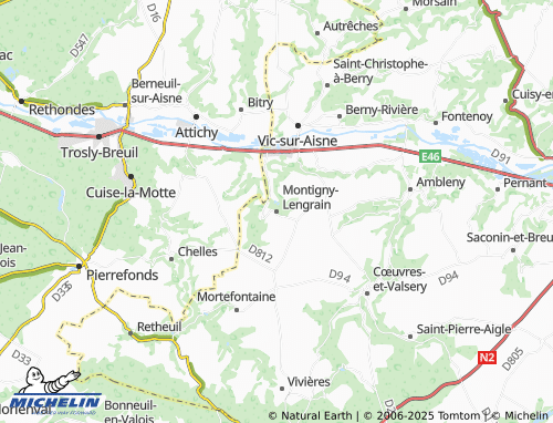 MICHELIN Montigny-Lengrain map - ViaMichelin