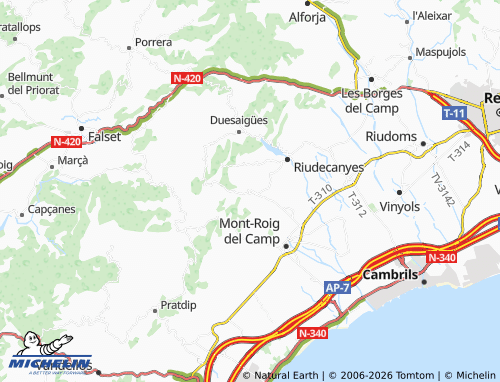 MICHELIN Vilanova d'Escornalbou map - ViaMichelin