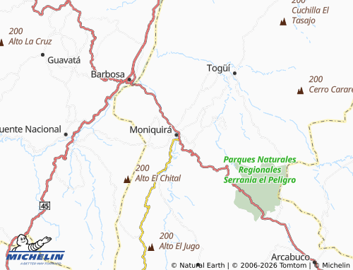 MICHELIN Moniquirá map - ViaMichelin