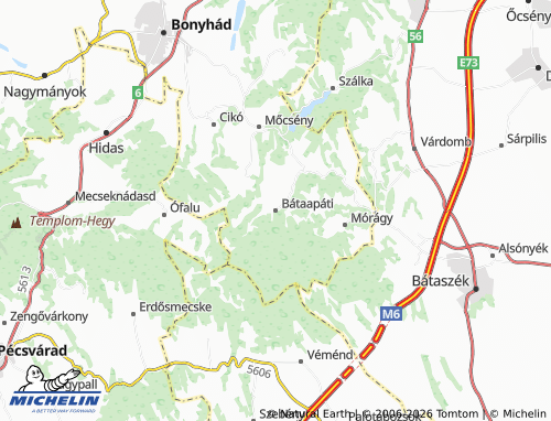 Mapa MICHELIN Bátaapáti - ViaMichelin
