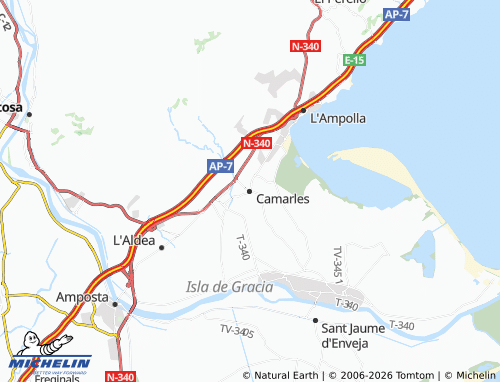 MICHELIN-Landkarte Camarles - ViaMichelin