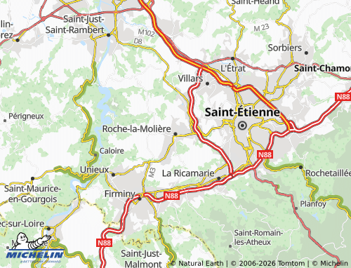MICHELIN Roche-la-Molière map - ViaMichelin