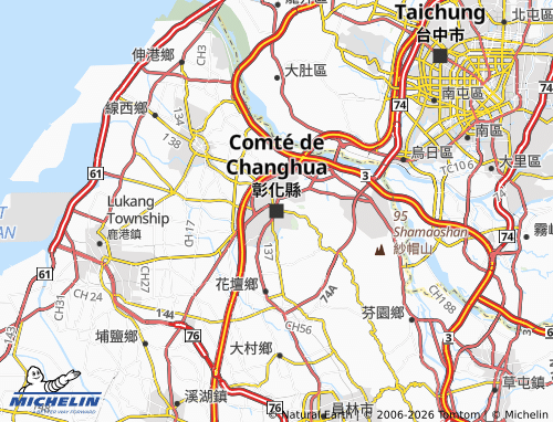 Kaart MICHELIN Changhua - ViaMichelin