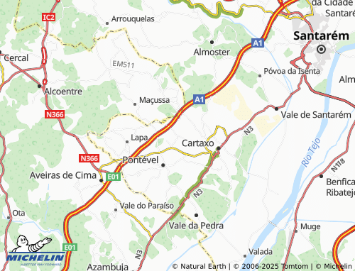 MICHELIN Vale da Pinta map - ViaMichelin