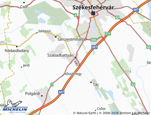 Mapa MICHELIN Szabadbattyán - ViaMichelin