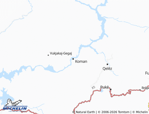 MICHELIN Gushtë map - ViaMichelin