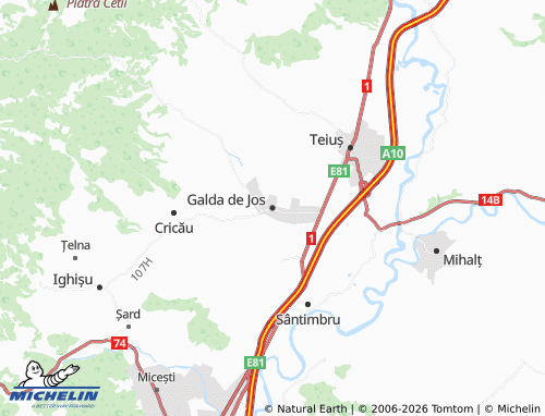 MICHELIN Galda de Jos map - ViaMichelin