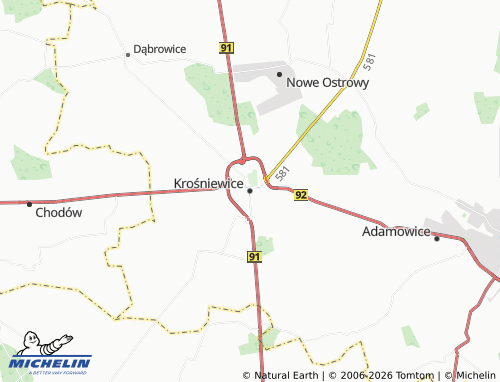 MICHELIN Krośniewice map - ViaMichelin