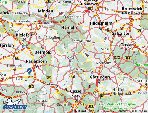Carte MICHELIN Holzminden - ViaMichelin