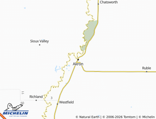 Kaart MICHELIN Akron - ViaMichelin