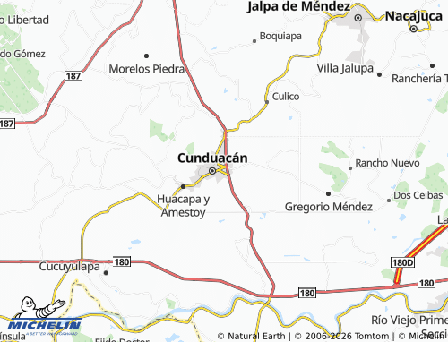 MICHELIN Cunduacán 2000 map - ViaMichelin