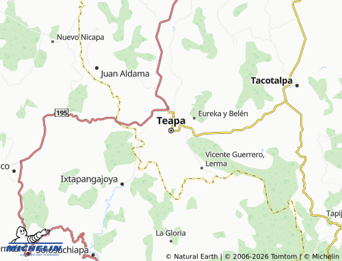MICHELIN Teapa map - ViaMichelin