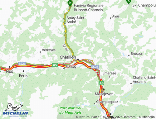 MICHELIN-Landkarte Châtillon - ViaMichelin
