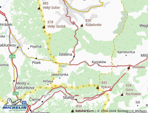 MICHELIN Istebna map - ViaMichelin
