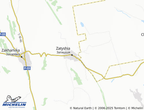 MICHELIN Zatyshshia map - ViaMichelin