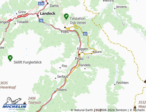 Mapa MICHELIN Ladis - ViaMichelin