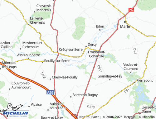 Mappa MICHELIN Mortiers - ViaMichelin