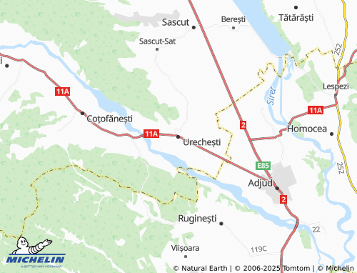 MICHELIN Urechești map - ViaMichelin