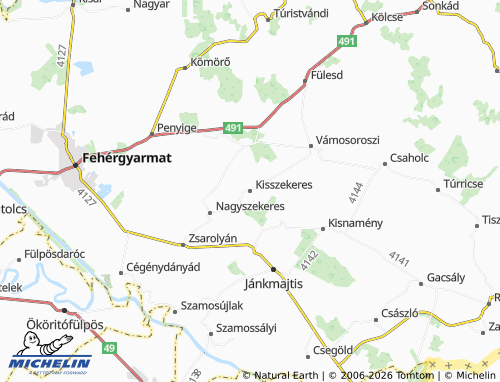 MICHELIN Kisszekeres map - ViaMichelin
