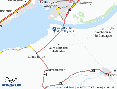 Carte MICHELIN Saint-Stanislas-de-Kostka - ViaMichelin
