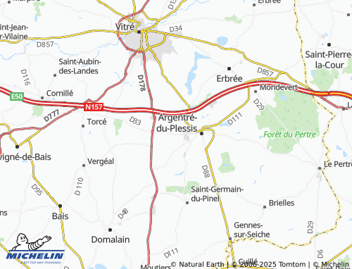 Carte MICHELIN Les Hairies - ViaMichelin