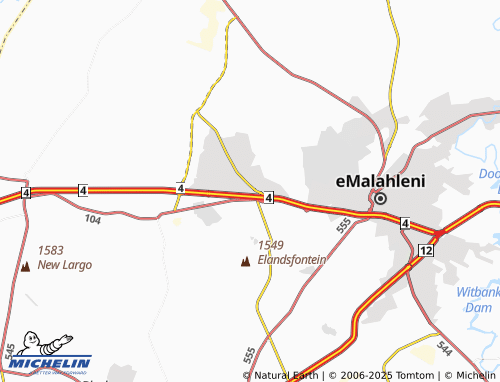 MICHELIN Emsagweni map - ViaMichelin