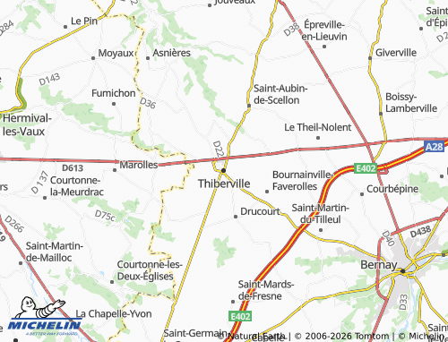 Mappa MICHELIN Thiberville - ViaMichelin