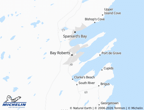 Mappa MICHELIN Bay Roberts - ViaMichelin