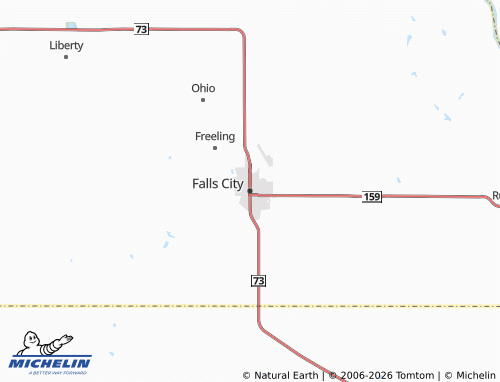 Kaart MICHELIN Falls City - ViaMichelin