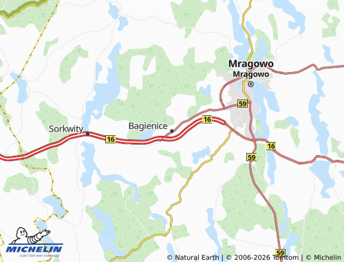 MICHELIN Bagienice map - ViaMichelin
