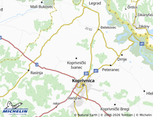 Mapa MICHELIN Koprivnički Ivanec - ViaMichelin