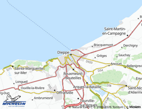 MICHELIN Dieppe map - ViaMichelin