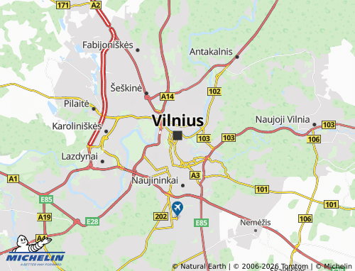 MICHELIN Vilnius map - ViaMichelin