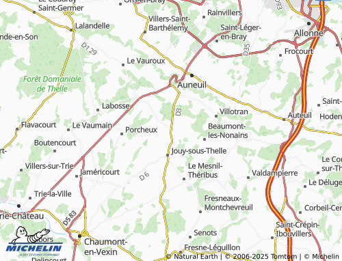 Mapa MICHELIN Jouy-la-Grange - ViaMichelin