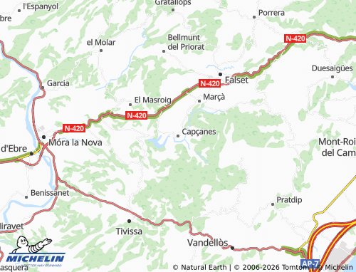 MICHELIN Capçanes map - ViaMichelin