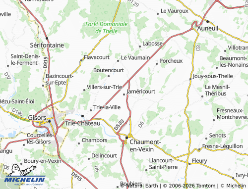 MICHELIN Jaméricourt map - ViaMichelin