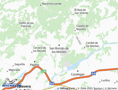 MICHELIN San Román de los Montes map - ViaMichelin