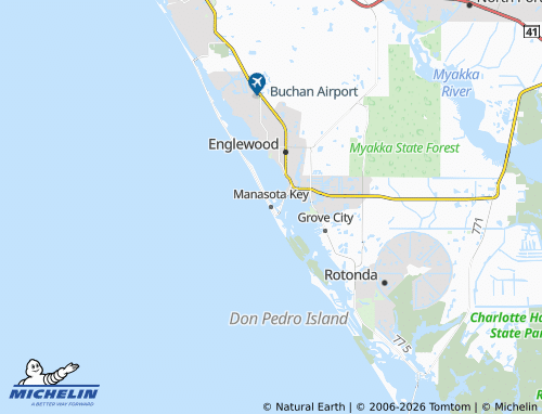 Carte MICHELIN Manasota Key - ViaMichelin