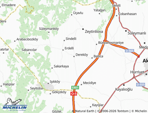MICHELIN Dereköy map - ViaMichelin