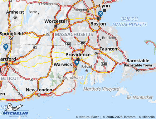 Carte MICHELIN Rhode Island - ViaMichelin