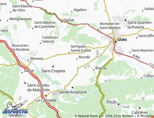 MICHELIN Bourdic map - ViaMichelin