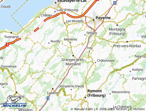 Mapa MICHELIN Granges-près-Marnand - ViaMichelin