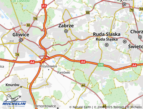 MICHELIN Kończyce map - ViaMichelin
