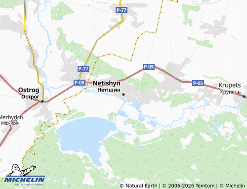 MICHELIN Netishyn map - ViaMichelin