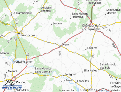 Mapa MICHELIN Digny - ViaMichelin