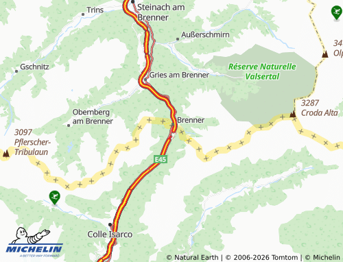Carte MICHELIN Passo del Brennero - ViaMichelin