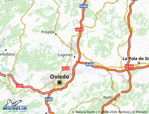 MICHELIN Lugones/Llugones map - ViaMichelin