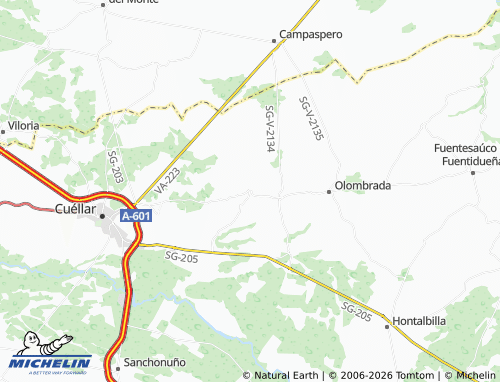 MICHELIN Fuentes de Cuéllar map - ViaMichelin