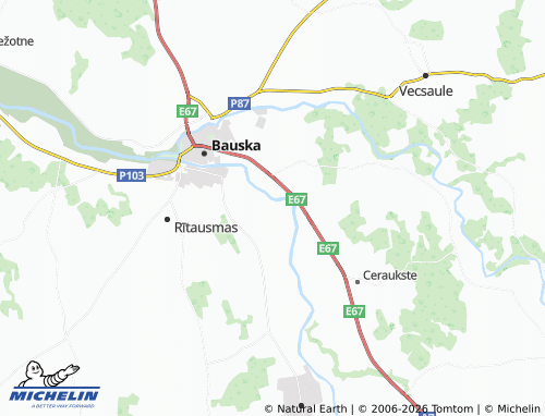 Mapa MICHELIN Pamūša - ViaMichelin